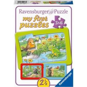 Puzzle animale in gradina 3x6 piese